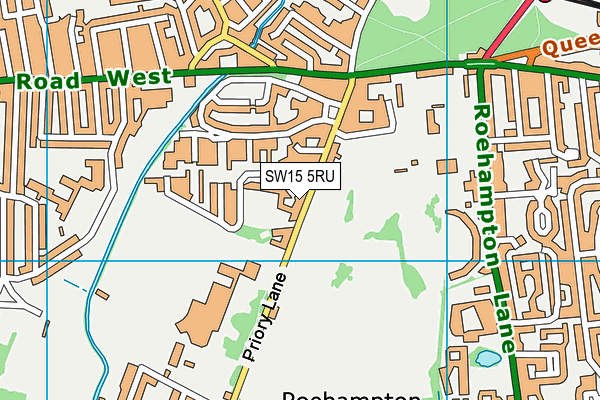 SW15 5RU map - OS VectorMap District (Ordnance Survey)