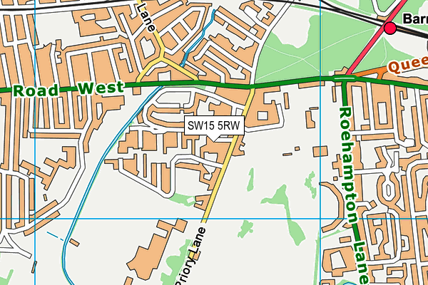 SW15 5RW map - OS VectorMap District (Ordnance Survey)