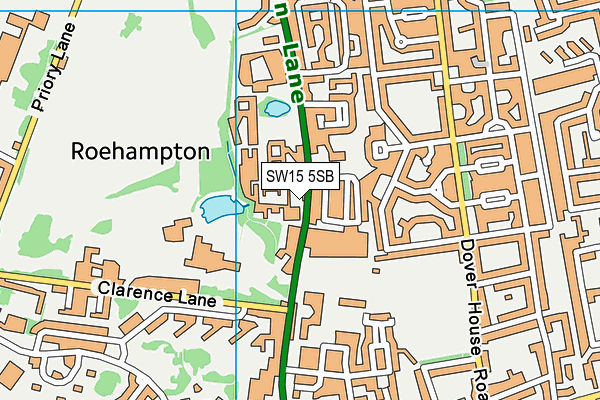SW15 5SB map - OS VectorMap District (Ordnance Survey)