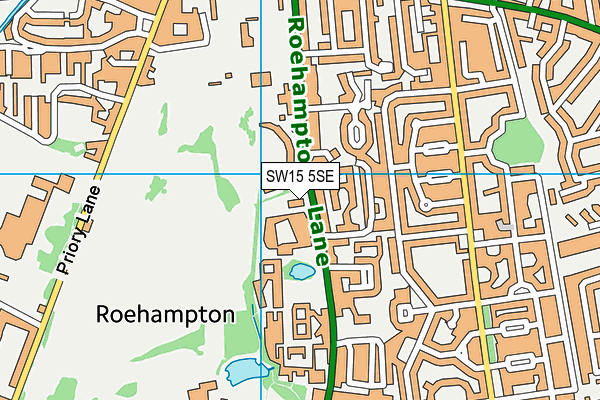 SW15 5SE map - OS VectorMap District (Ordnance Survey)