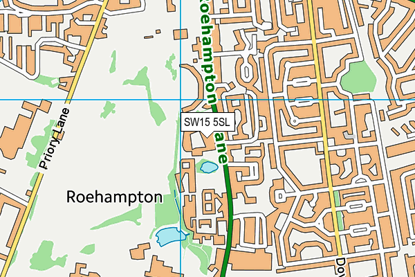SW15 5SL map - OS VectorMap District (Ordnance Survey)