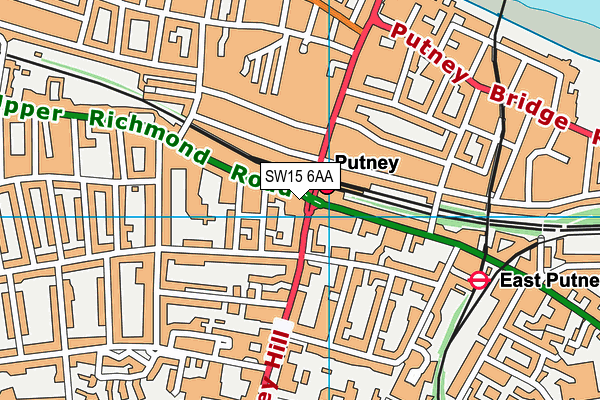 SW15 6AA map - OS VectorMap District (Ordnance Survey)