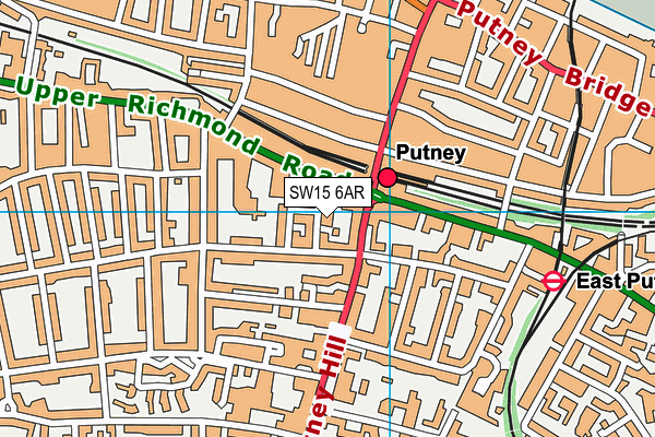 SW15 6AR map - OS VectorMap District (Ordnance Survey)