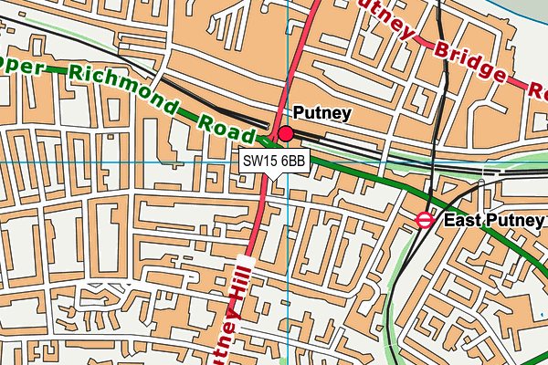 SW15 6BB map - OS VectorMap District (Ordnance Survey)