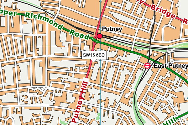 SW15 6BD map - OS VectorMap District (Ordnance Survey)