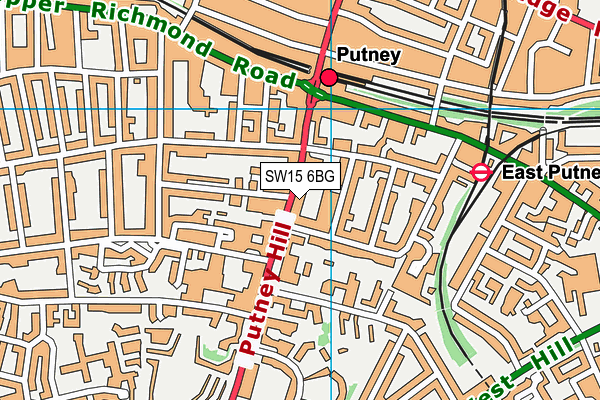 SW15 6BG map - OS VectorMap District (Ordnance Survey)