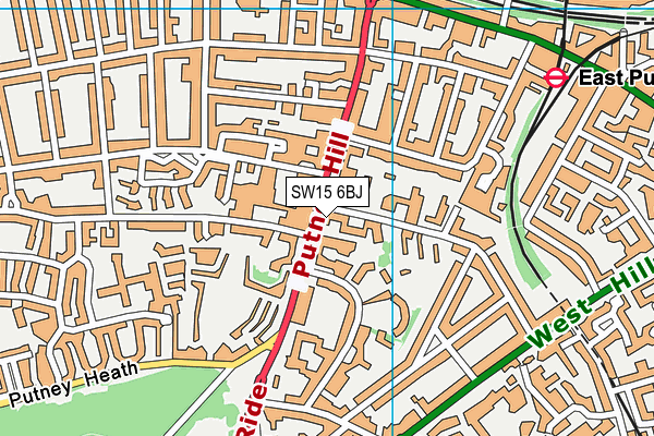 SW15 6BJ map - OS VectorMap District (Ordnance Survey)