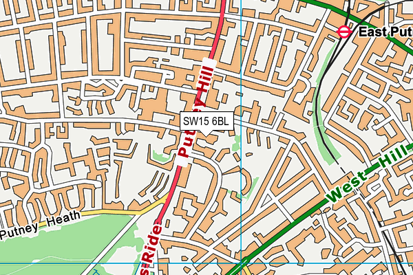 SW15 6BL map - OS VectorMap District (Ordnance Survey)