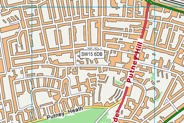 SW15 6DB map - OS VectorMap District (Ordnance Survey)