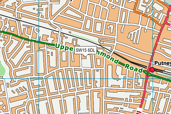 SW15 6DL map - OS VectorMap District (Ordnance Survey)