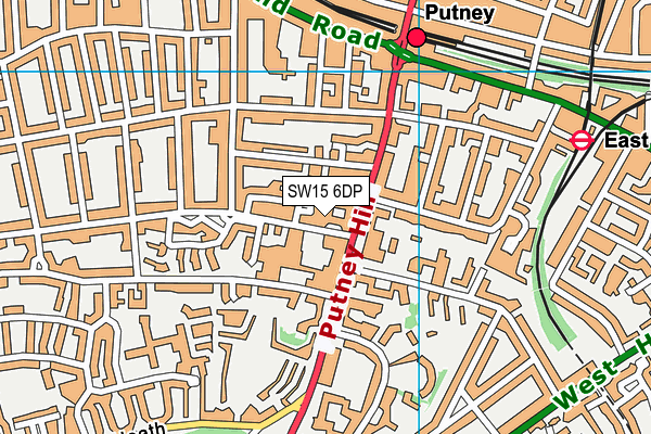 SW15 6DP map - OS VectorMap District (Ordnance Survey)