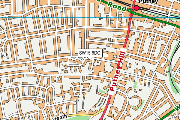 SW15 6DQ map - OS VectorMap District (Ordnance Survey)