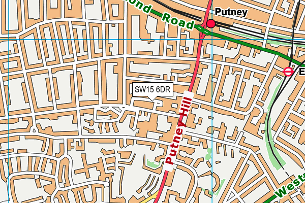 SW15 6DR map - OS VectorMap District (Ordnance Survey)