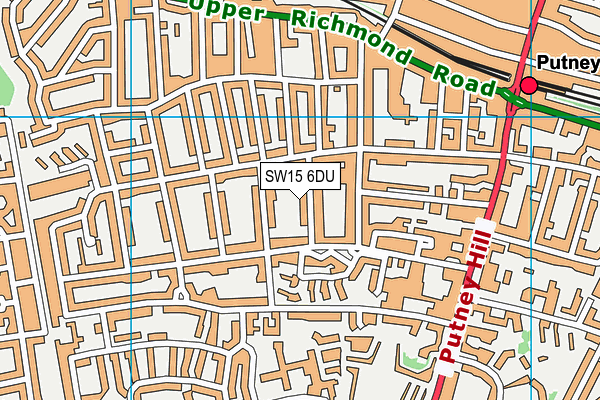 SW15 6DU map - OS VectorMap District (Ordnance Survey)