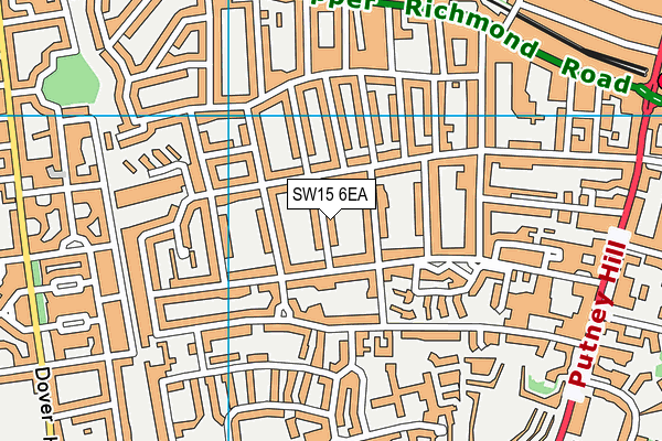 SW15 6EA map - OS VectorMap District (Ordnance Survey)