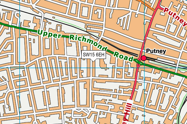 SW15 6EH map - OS VectorMap District (Ordnance Survey)