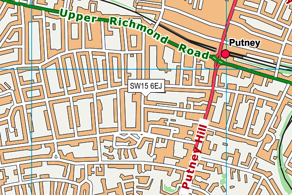 SW15 6EJ map - OS VectorMap District (Ordnance Survey)