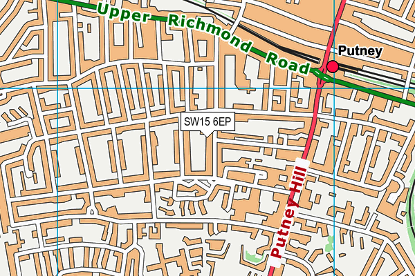 SW15 6EP map - OS VectorMap District (Ordnance Survey)