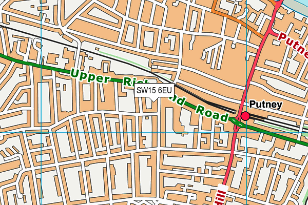 SW15 6EU map - OS VectorMap District (Ordnance Survey)