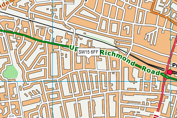 SW15 6FF map - OS VectorMap District (Ordnance Survey)