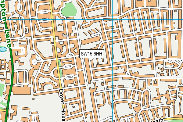 SW15 6HH map - OS VectorMap District (Ordnance Survey)