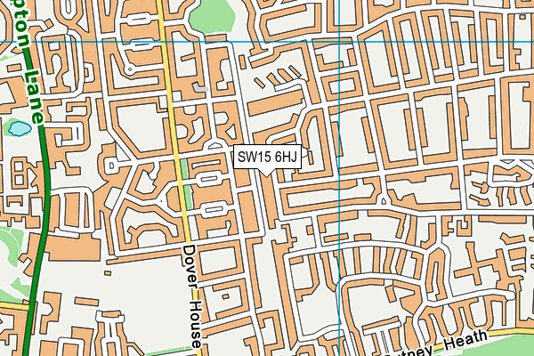 SW15 6HJ map - OS VectorMap District (Ordnance Survey)