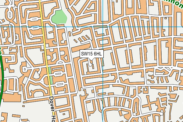 SW15 6HL map - OS VectorMap District (Ordnance Survey)