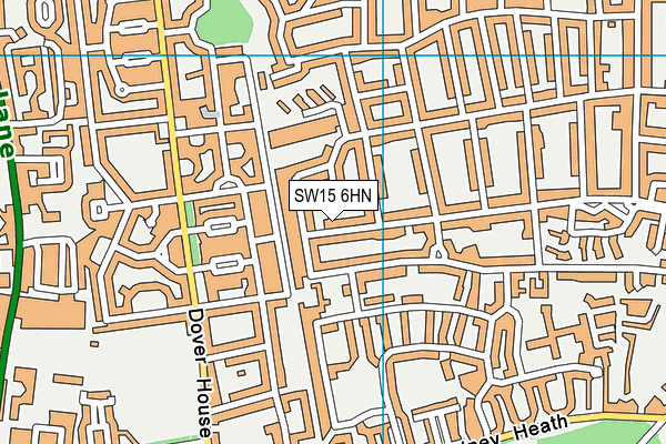 SW15 6HN map - OS VectorMap District (Ordnance Survey)
