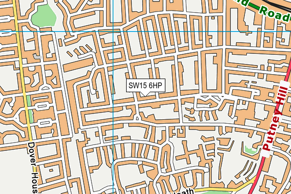 SW15 6HP map - OS VectorMap District (Ordnance Survey)