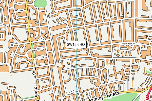 SW15 6HQ map - OS VectorMap District (Ordnance Survey)
