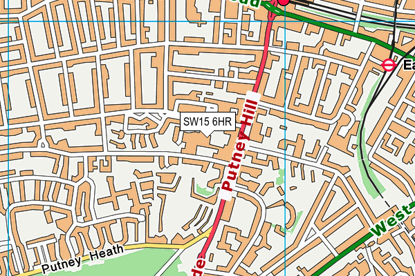 SW15 6HR map - OS VectorMap District (Ordnance Survey)