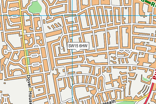 SW15 6HW map - OS VectorMap District (Ordnance Survey)