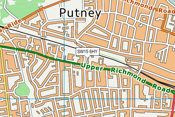 SW15 6HY map - OS VectorMap District (Ordnance Survey)