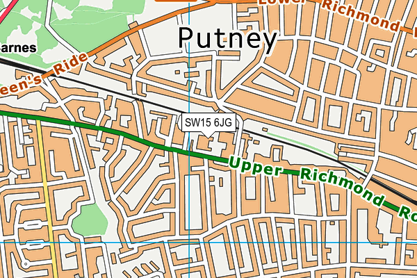SW15 6JG map - OS VectorMap District (Ordnance Survey)
