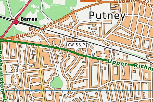 SW15 6JP map - OS VectorMap District (Ordnance Survey)