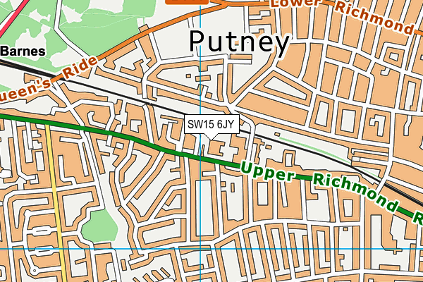 SW15 6JY map - OS VectorMap District (Ordnance Survey)