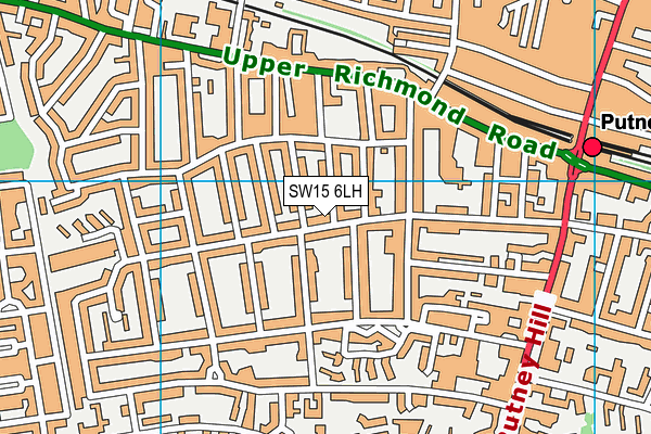 SW15 6LH map - OS VectorMap District (Ordnance Survey)