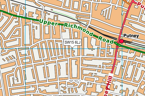 SW15 6LJ map - OS VectorMap District (Ordnance Survey)