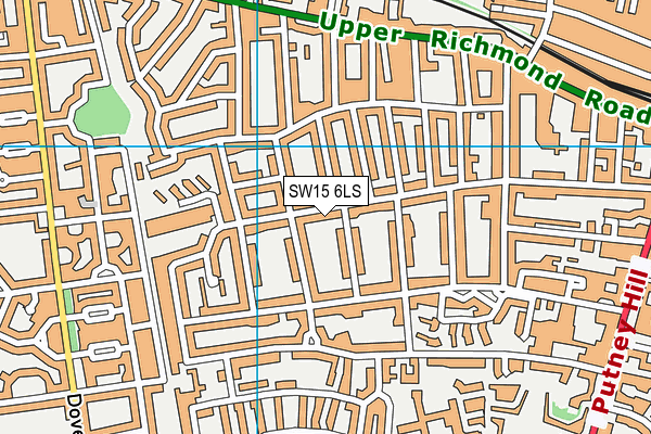 SW15 6LS map - OS VectorMap District (Ordnance Survey)