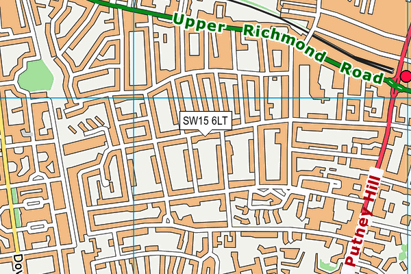 SW15 6LT map - OS VectorMap District (Ordnance Survey)