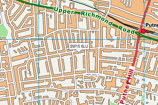 SW15 6LU map - OS VectorMap District (Ordnance Survey)