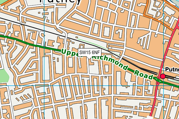 SW15 6NF map - OS VectorMap District (Ordnance Survey)