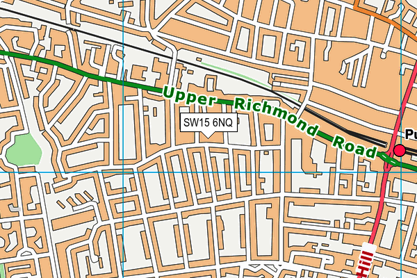 SW15 6NQ map - OS VectorMap District (Ordnance Survey)