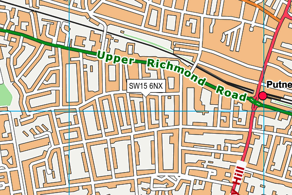 SW15 6NX map - OS VectorMap District (Ordnance Survey)