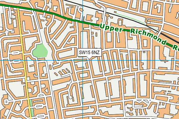 SW15 6NZ map - OS VectorMap District (Ordnance Survey)