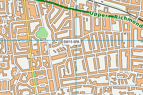 SW15 6PA map - OS VectorMap District (Ordnance Survey)