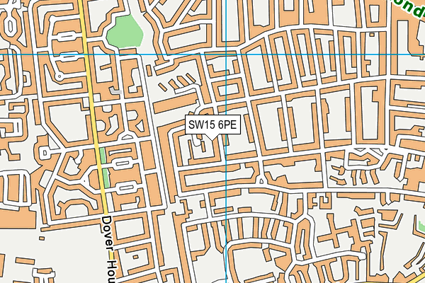 SW15 6PE map - OS VectorMap District (Ordnance Survey)