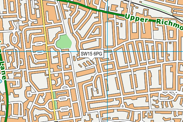 SW15 6PG map - OS VectorMap District (Ordnance Survey)