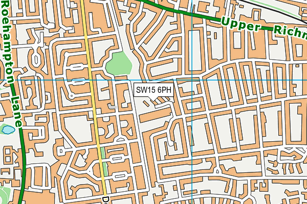 SW15 6PH map - OS VectorMap District (Ordnance Survey)