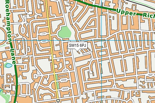 SW15 6PJ map - OS VectorMap District (Ordnance Survey)